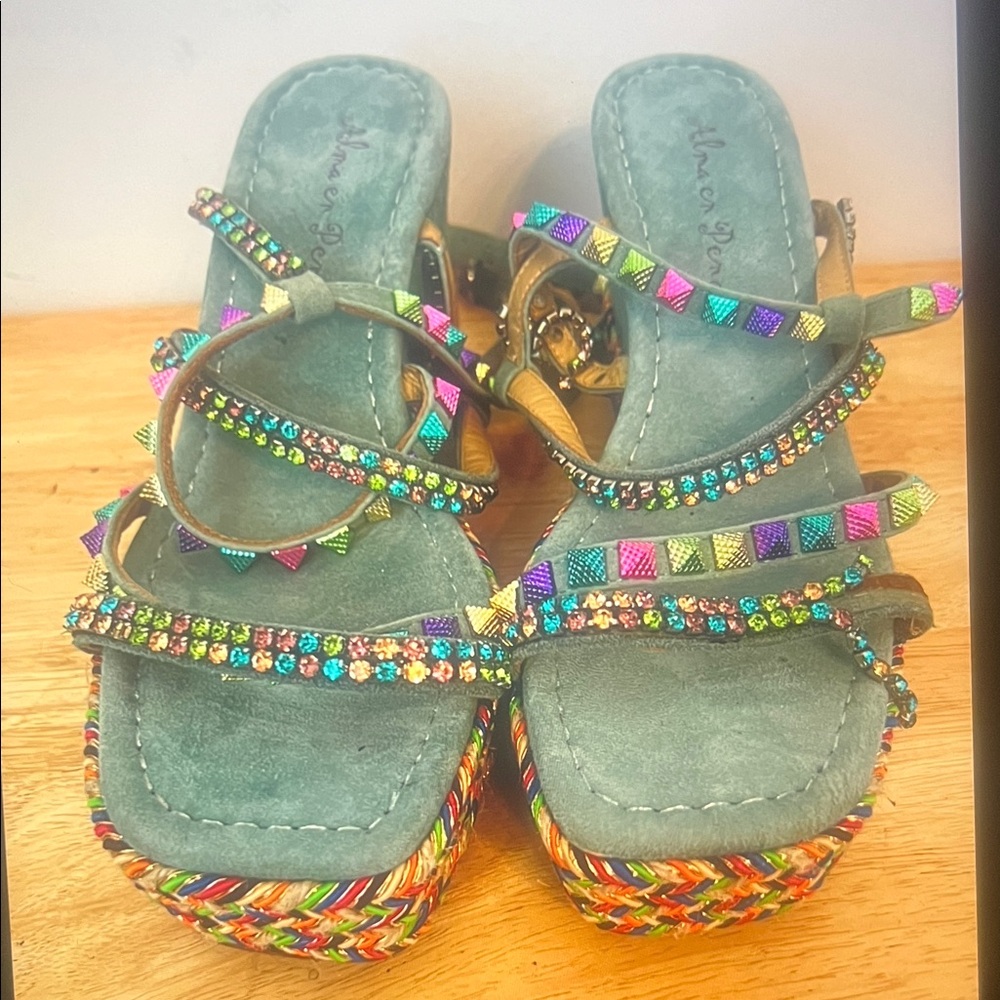 Alma en Pena Colorful Strappy Platform Sandals festival